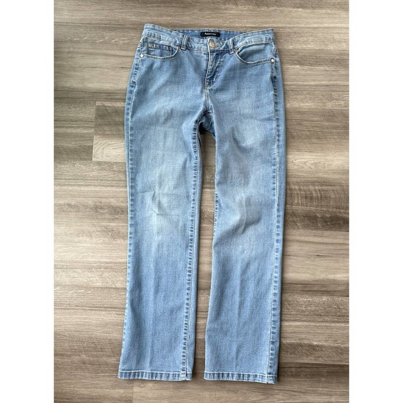 Relativity Straight Jeans Size 6 Short Medium Wash Soft A7 - Picture 1 of 3